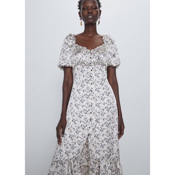 Zara Dresses Zara Satin Effect Print Dress Poshmark